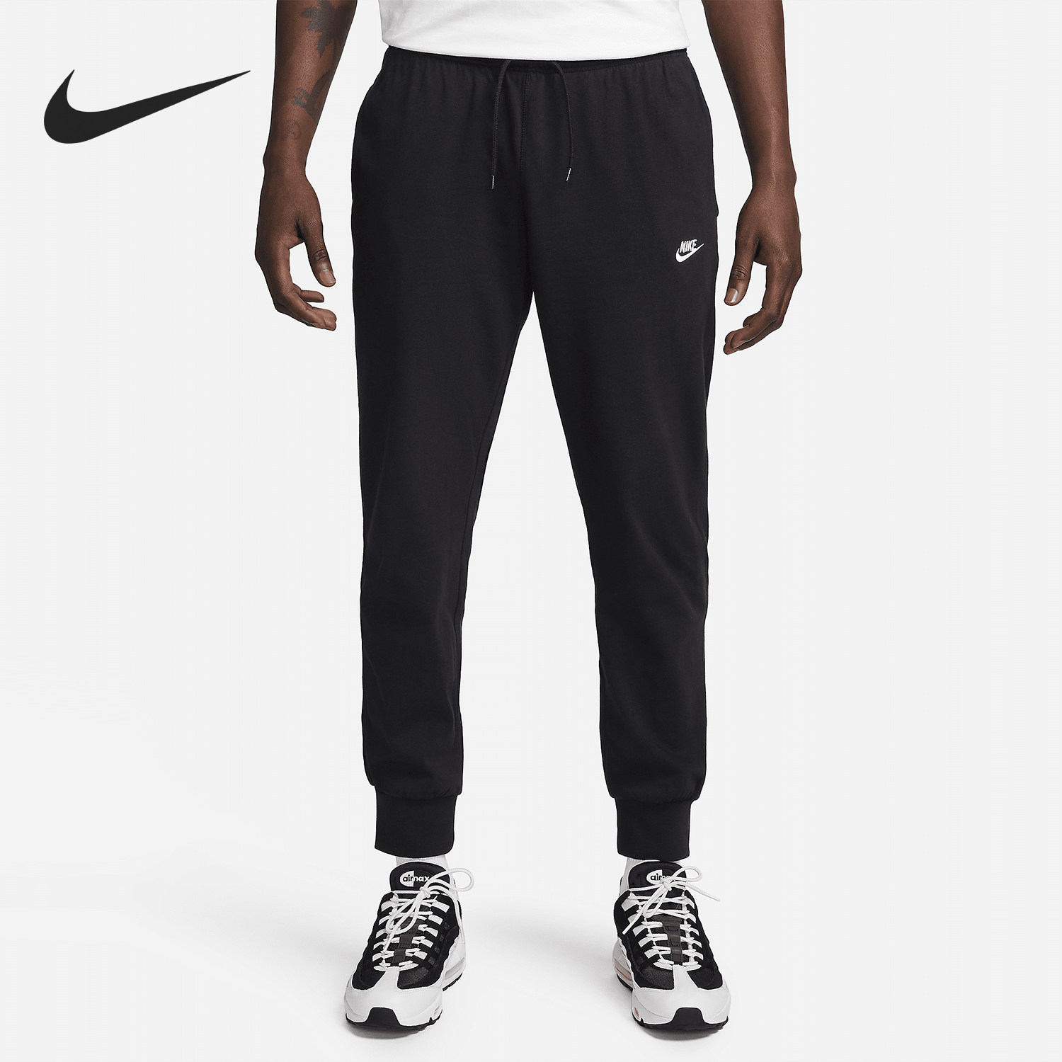 Nike/耐克正品Club男士字母刺绣束脚针织系带长裤FQ4330-010,运动服/休闲服装,运动长裤,淘宝优惠券,粉丝福利购,淘宝优惠卷