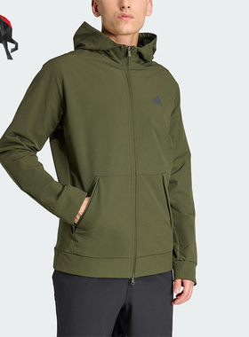 Adidas/阿迪达斯正品2025秋季款男士日常连帽梭织运动外套KE4370