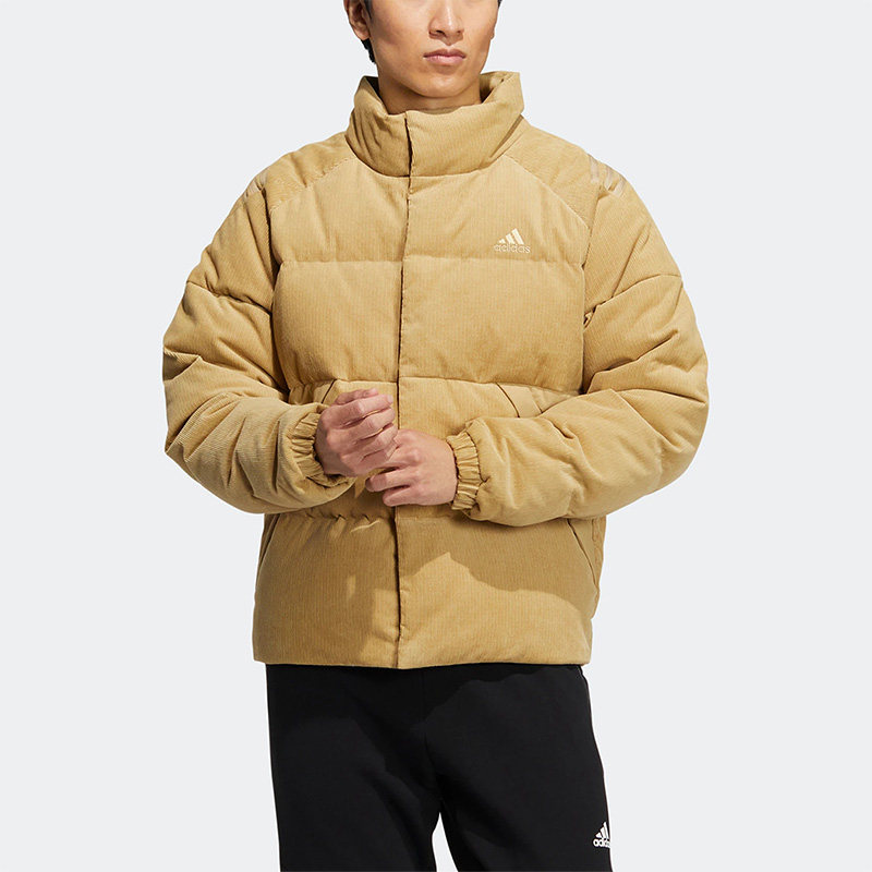 Adidas/阿迪达斯正品冬季男灯芯绒立领运动休闲保暖羽绒服 HN2124