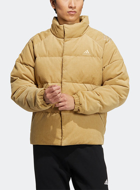 Adidas/阿迪达斯正品冬季男灯芯绒立领运动休闲保暖羽绒服 HN2124