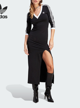 Adidas/阿迪达斯正品三叶草女子时尚侧开叉运动连衣裙IK0439