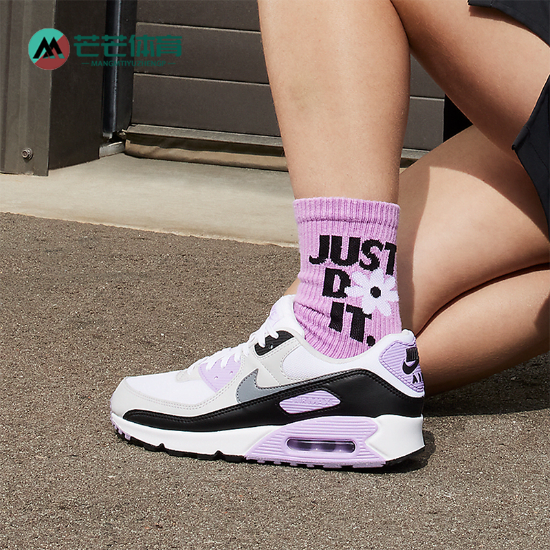 Nike/耐克正品Air Max 90女士耐磨训练轻盈气垫跑步鞋DH8010-103