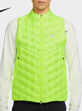 Nike/耐克正品秋冬男士无袖拉链羽绒拼接拒水跑步马甲FB7543-702