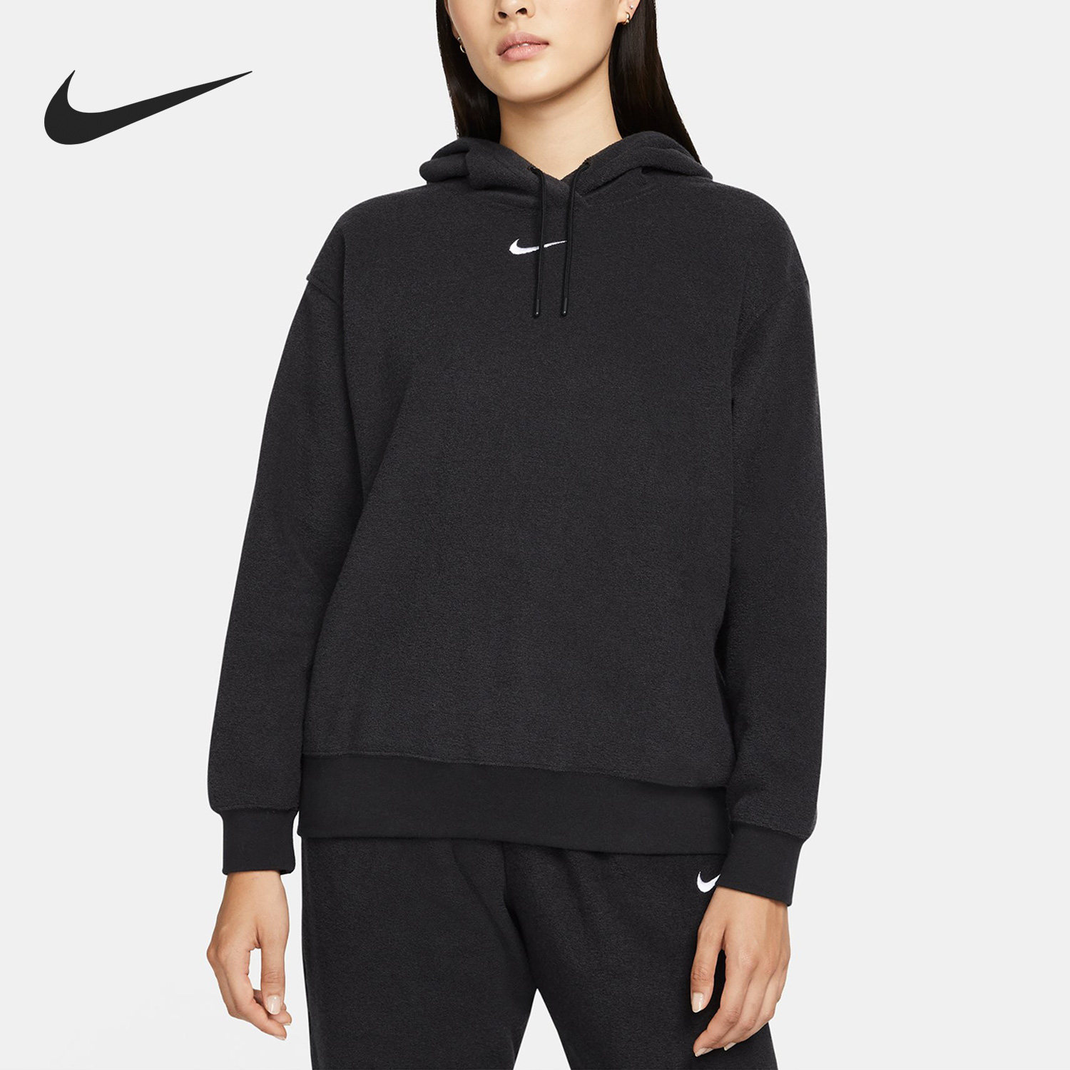 Nike/耐克正品当季新款女子运动连帽宽松长袖卫衣DV7100-010