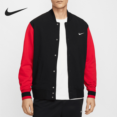 耐克男士针织薄绒运动拼接外套