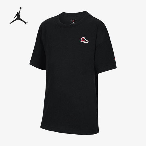 Nike/耐克正品Air Jordan 1大童宽松圆领短袖T恤HF2078-011