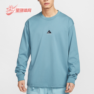 耐克男士刺绣圆领针织长袖T恤