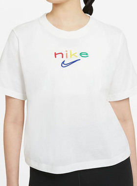 Nike/耐克正品女子简约刺绣短袖休闲运动T恤DD2849-100