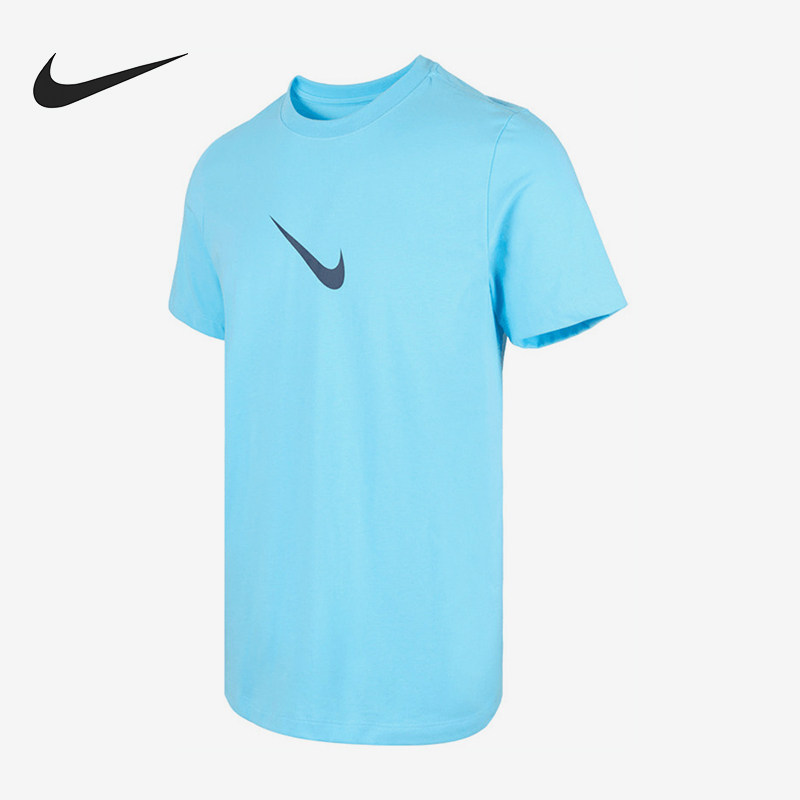 Nike/耐克正品运动短袖T恤新款男浅蓝黑色经典短袖T恤HV1694-409