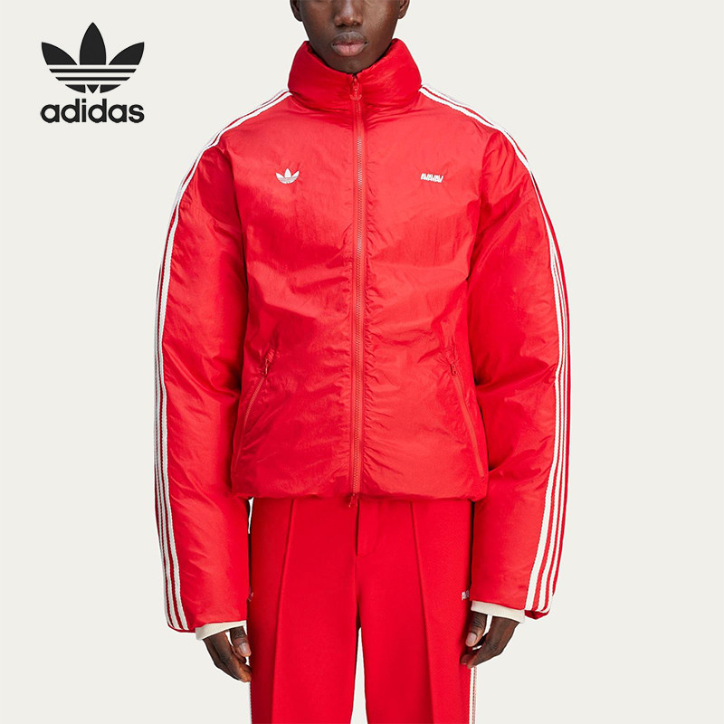 Adidas/阿迪达斯正品三叶草FW24条纹保暖时尚经典休闲棉服JG1427