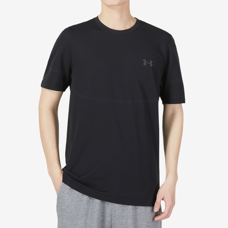 UA/安德玛正品2025新款男士训练运动圆领经典短袖T恤1376781-001