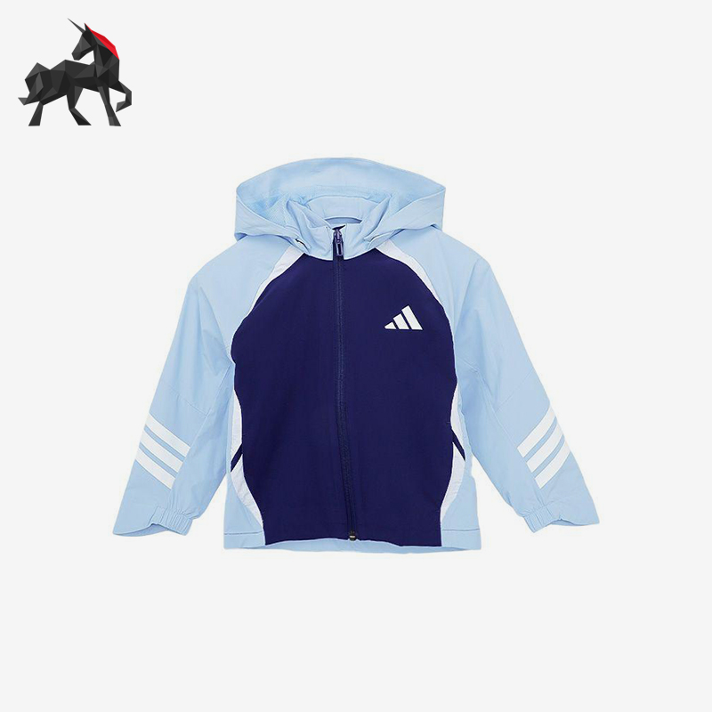 Adidas/阿迪达斯正品新款小童运动连帽梭织经典夹克外套JL6932