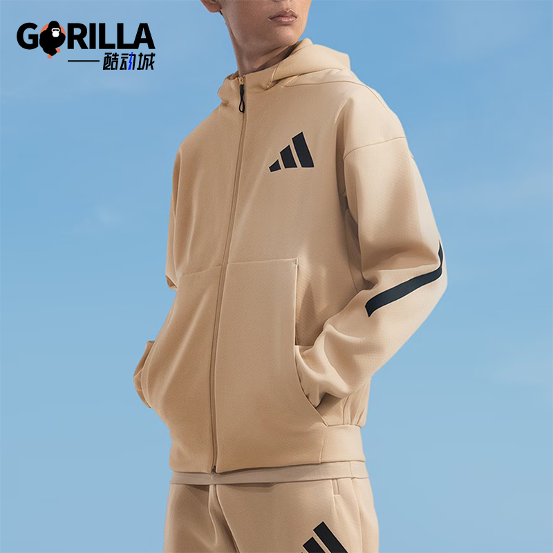 阿迪达斯男士连帽休闲运动外套