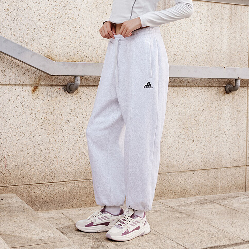 阿迪达斯男女加绒运动束脚裤
