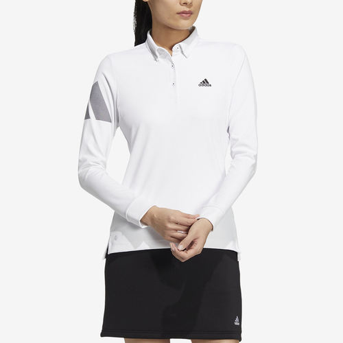 Adidas阿迪达斯正品女字母印花长袖休闲运动日常出行翻领衫HG8249