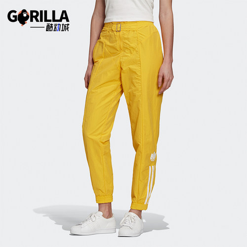 Adidas/阿迪达斯正品三叶草女士经典时尚高腰印花运动长裤GF0266