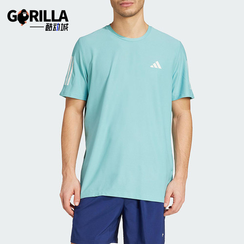 Adidas/阿迪达斯正品OWN THE RUN TEE男士运动圆领短袖T恤JX2211