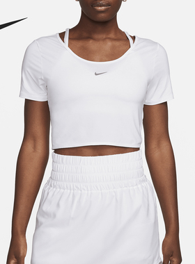Nike/耐克正品夏季女士透气短款个性扭结式短袖T恤FN2852-100