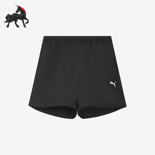 Puma/彪马正品梭织运动舒适中腰休闲短裤经典新款女短裤639889-01