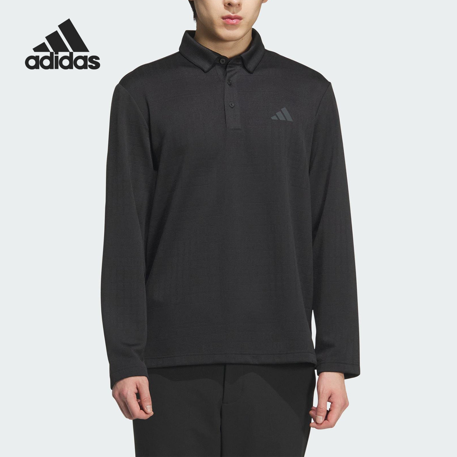Adidas/阿迪达斯官方正品2025男士提花针织运动长袖POLO衫JN1232,运动服/休闲服装,运动POLO衫,淘宝优惠券,粉丝福利购,淘宝优惠卷