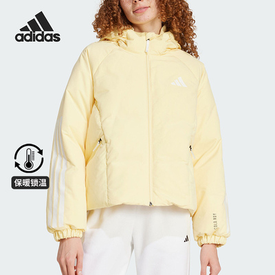 阿迪达斯女士连帽宽松保暖羽绒服