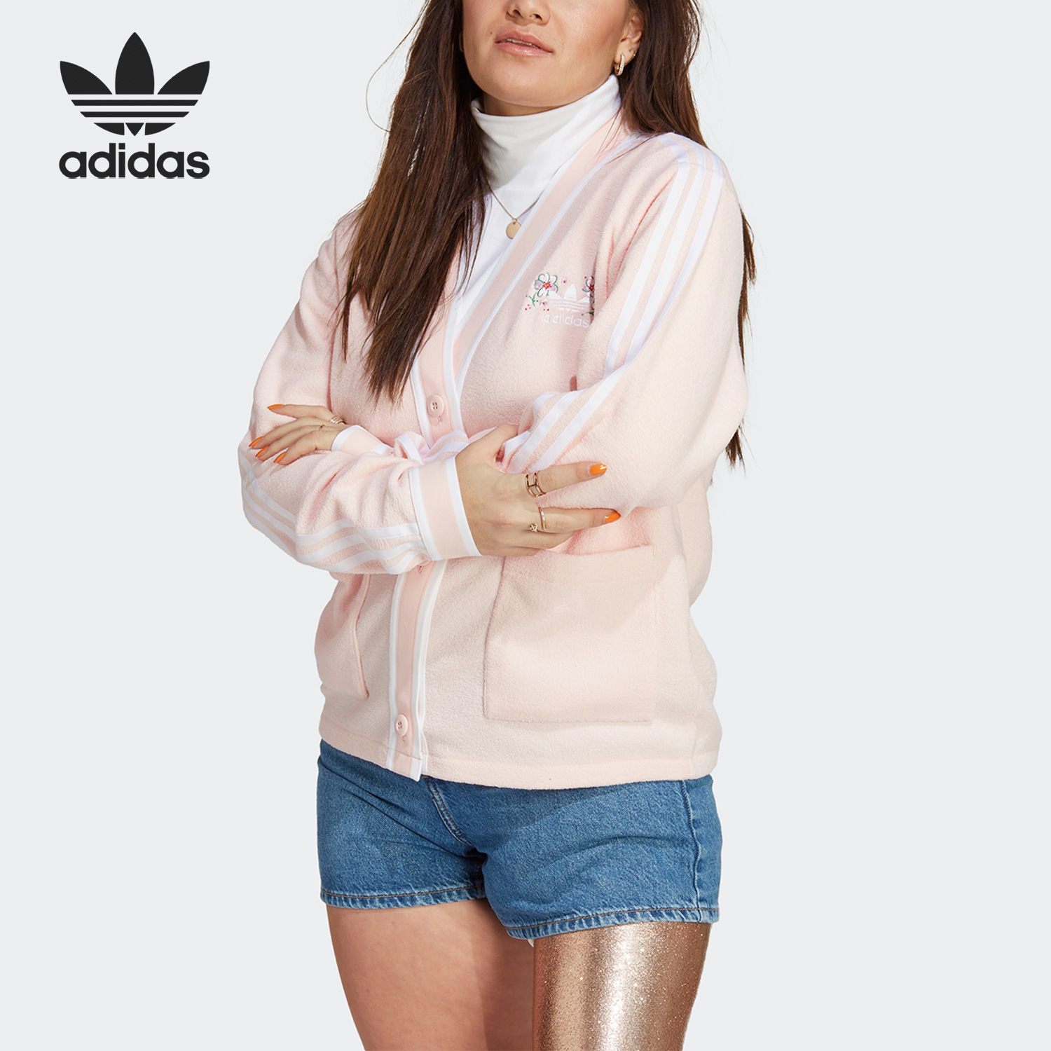 Adidas/阿迪达斯正品三叶草新款女子休闲运动针织外套 IP3762