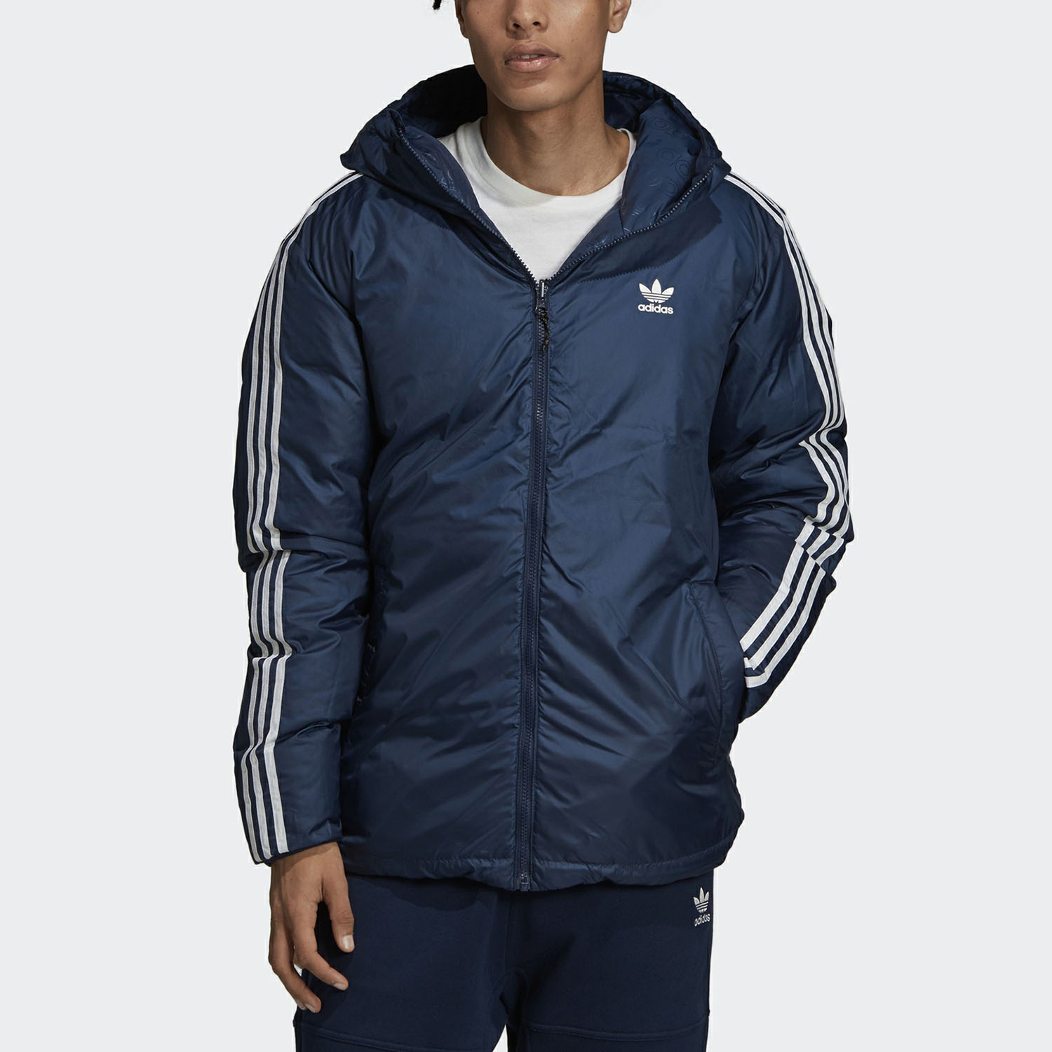 Adidas/阿迪达斯正品三叶草冬季男子休闲两面穿羽绒服外套 ED5840