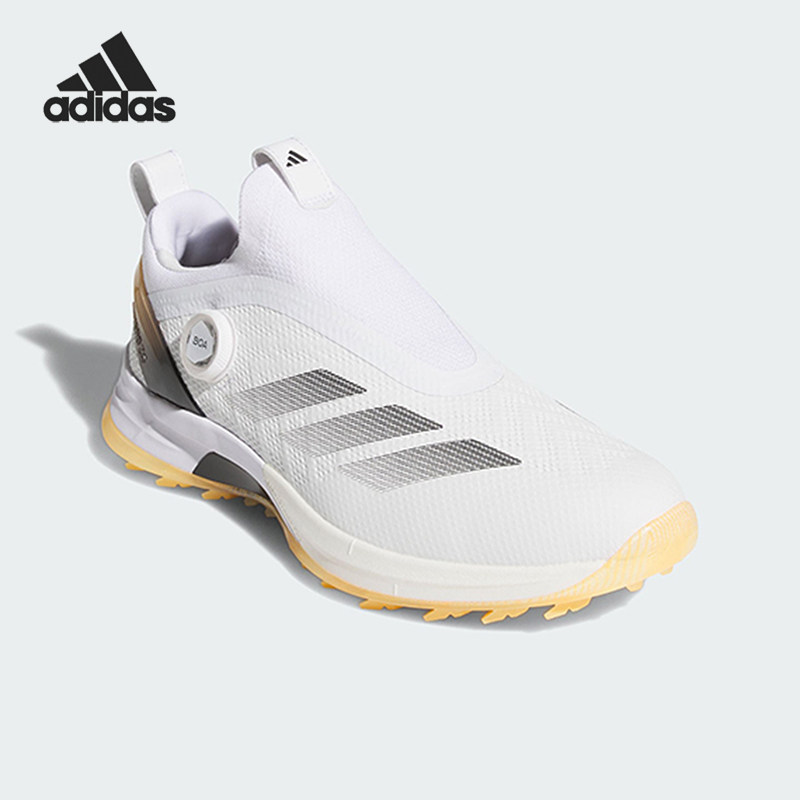Adidas/阿迪达斯正品ADIZEROZG新款男经典白黄色高尔夫鞋HQ5052