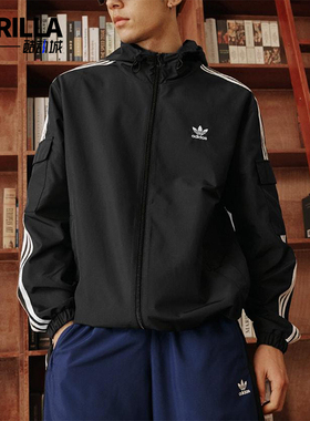 Adidas/阿迪达斯正品三叶草男女拉链经典运动连帽夹克外套KB1945