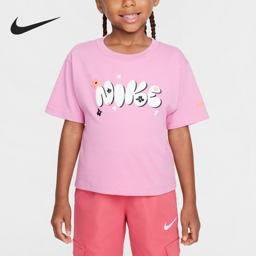 Nike/耐克正品新款小童圆领针织时尚休闲短袖T恤HQ7829-646