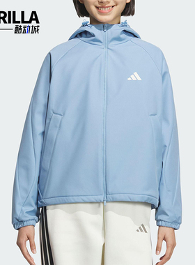 Adidas/阿迪达斯正品SOFTSHELL JACKET女士运动连帽外套KC0087