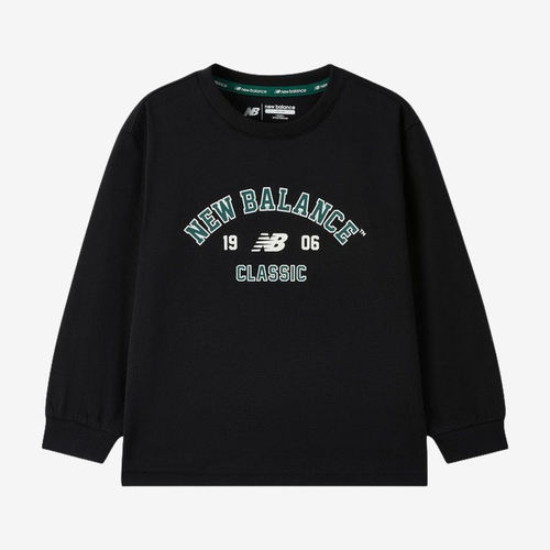 New Balance新百伦正品儿童圆领套头透气长袖T恤7DF3E103-BK