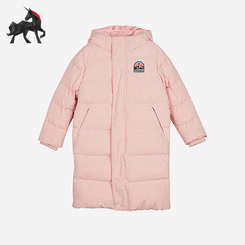 Skechers/斯凯奇正品儿童防风保暖长款运动羽绒服