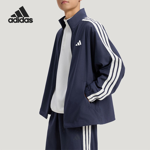 Adidas/阿迪达斯正品2026春季款男士立领经典印花休闲外套KR2547