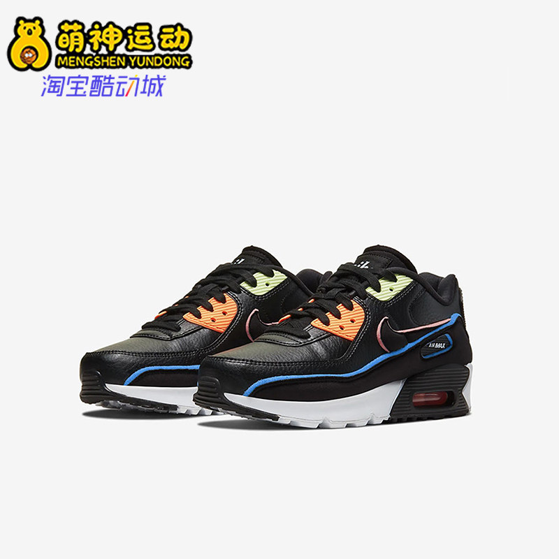 Nike/耐克正品AirMax90SE新款儿童黑色鞋经典跑步鞋CK4068-01