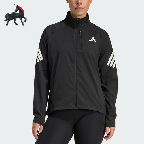 Adidas/阿迪达斯正品春秋女士运动立领透湿排汗跑步夹克JZ5145