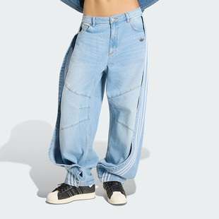 Adidas 三叶草女士宽松休闲经典 牛仔运动长裤 KY5188 阿迪达斯正品