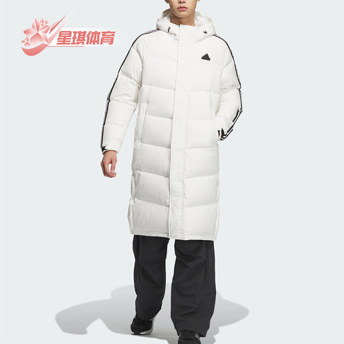 阿迪达斯男女保暖侧开排扣羽绒服