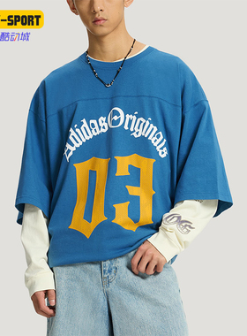 Adidas/阿迪达斯正品三叶草男士休闲宽松印花时尚针织T恤KT3040