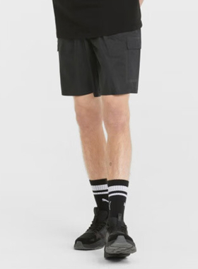 Puma/彪马官方正品新款男士复古休闲透气运动工装短裤671722-01