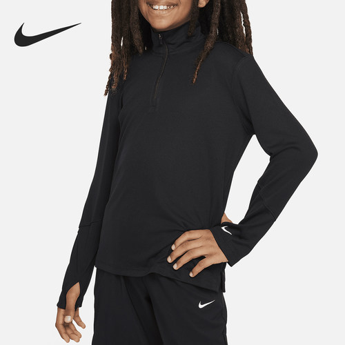 Nike/耐克正品新款大童复古版拉链修身训练长袖T恤FN8375-010