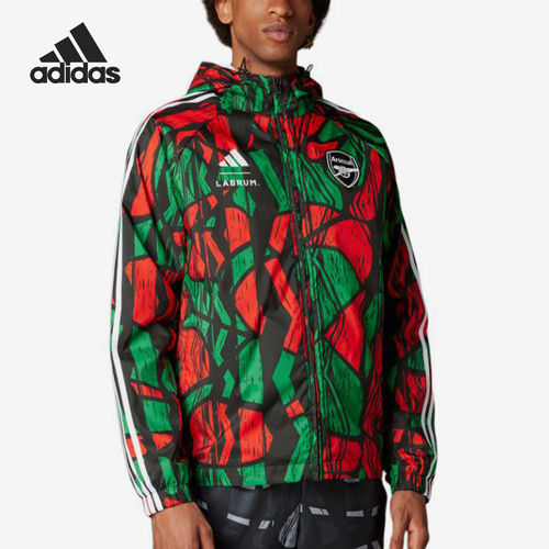 Adidas阿迪达斯正品Arsenal男连帽防风拉链运动茄克/外套IT4081