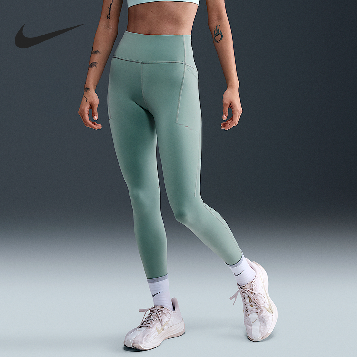 Nike/耐克正品Swift 女士休闲高腰跑步针织运动紧身裤HJ2253-017