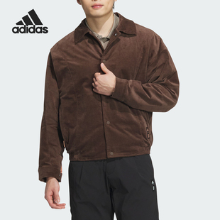 Adidas/阿迪达斯正品新款男士复古运动翻领灯芯绒外套JI8721