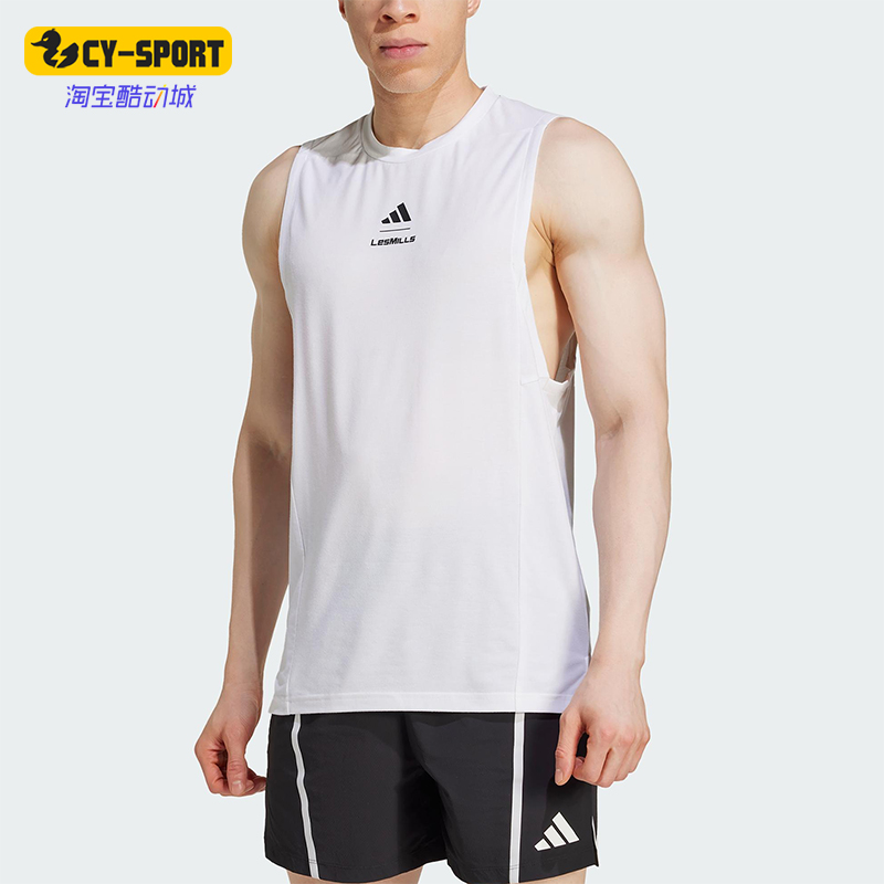 Adidas/阿迪达斯正品M LM G TK男士运动修身健身T恤背心JJ1434