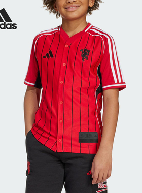 Adidas/阿迪达斯官方正品MANCHESTER大童美式运动透气衬衫JN2908