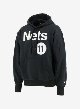 Nike/耐克正品Nets 11男士休闲运动套头连帽针织卫衣DH6535-011