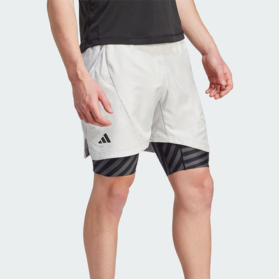 Adidas/阿迪达斯正品AeroreadyTwo-In-OnePro网球经典短裤IU3204