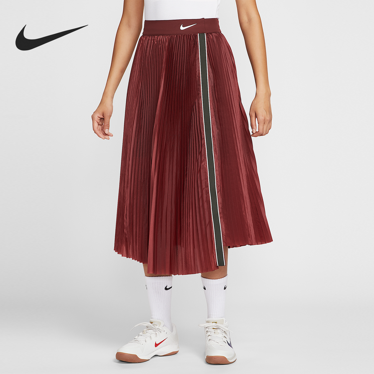 耐克女士网球轻薄褶裥半身裙