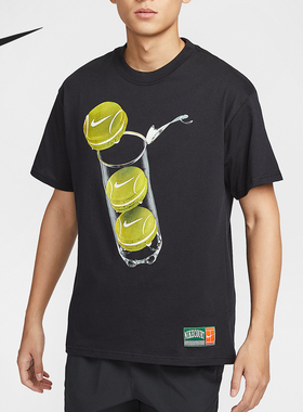 Nike/耐克官方正品2025夏季款男士图案针织宽松短袖HJ3469-010